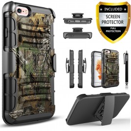 iPhone 5C Case, Circlemalls Dual Layers [Combo Holster] And Built-In Kickstand Bundled With [Premium Screen Protector] Hybird Shockproof And Stylus Pen For iPhone 5C (Camo)
